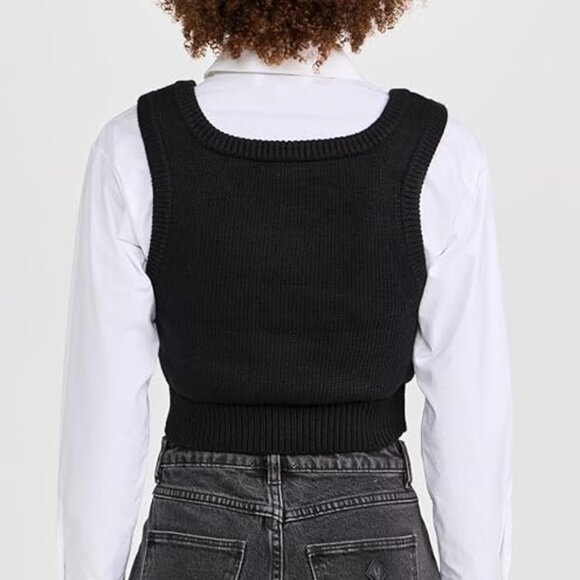 Express Studio Athletic Bodycon Black Crop Top - Size M - Picture 5 of 7